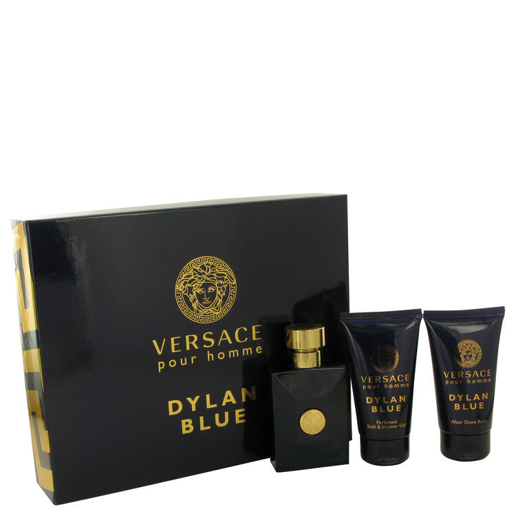 Versace Pour Homme Dylan Blue by Versace Gift Set -- 1.7 oz Eau De Toilette Spray + 1.7 oz After Shave Balm + 1.7 oz Shower Gel (Men)